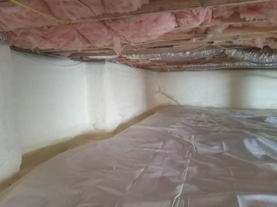 Crawl space encapsulation with closed-cell spray foam for Spray Foam Roofing in West Goshen